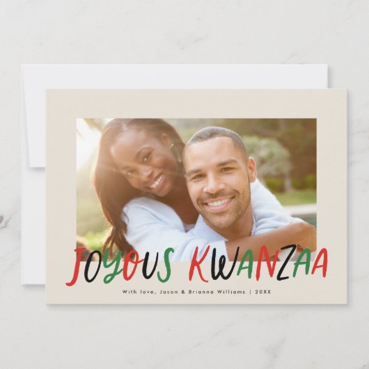 歓喜のクワンザモダンレタータイプ写真 シーズンカード (正面)