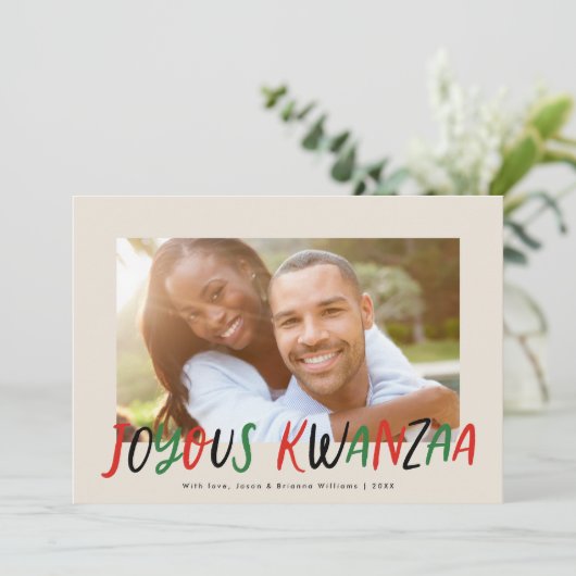 歓喜のクワンザモダンレタータイプ写真 シーズンカード (スタンド正面)