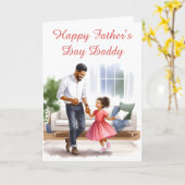 歓喜のステップ:パパと娘のダンス カード (黄色い花)