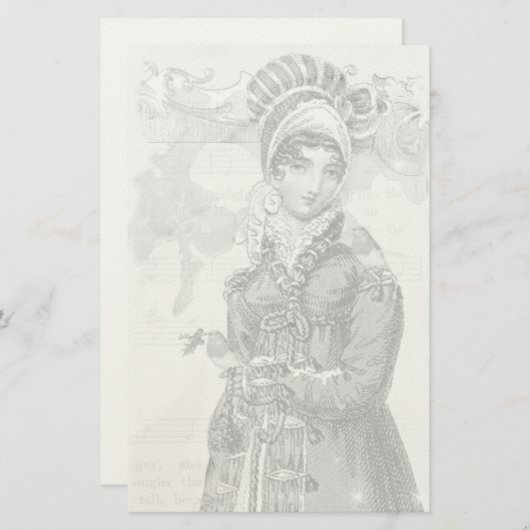 歓喜のノエル・ジェーン・オーステンインスパイアオルト・カラーウェイ 便箋 (正面/裏面)