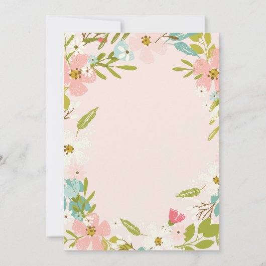 歓喜のフローラ | ピンクベビーシャワー招待状 招待状 (裏面)