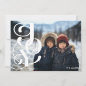 歓喜のモダン・タイポグラフィ エレガント ミニマル 1枚の写真 シーズンカード (正面)