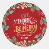 「歓喜の夜：クリスマス企業のバッシュ」 ラウンドシール (正面)