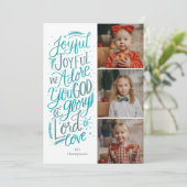 歓喜の宗教的な写真カード冬のネイビーブルー シーズンカード (スタンド正面)