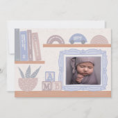 歓喜の束の図解入りの、写真付きの誕生のお知らせ 招待状 (正面)