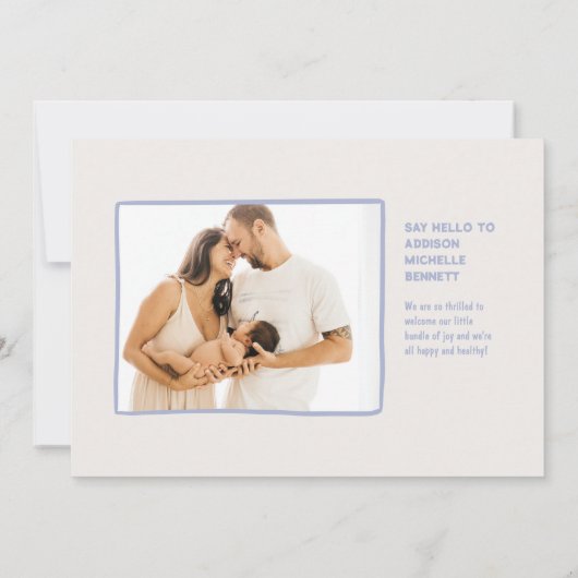 歓喜の束の図解入りの、写真付きの誕生のお知らせ 招待状 (裏面)