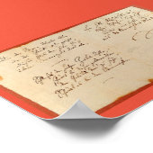 歓喜の歌（シラー – 自筆原稿） ポスター (角)