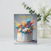 歓喜の爆発 - ハッピーバースデーケーキ ポストカード (スタンド正面)