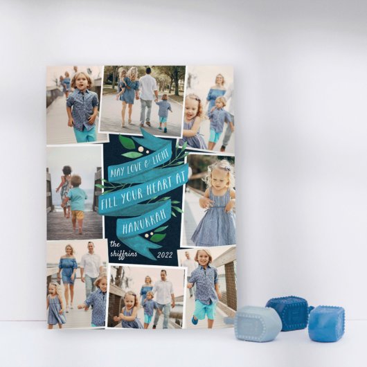 歓喜の知らせ | Hanukkahフォトコラージュカード シーズンカード