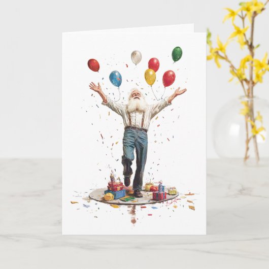 歓喜の誕生祝い カード (黄色い花)