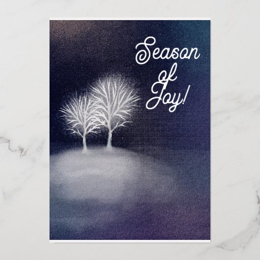 歓喜の銀夜の風景の季節 箔シーズンカード (正面)