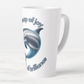 歓喜の飛躍：の祝イルカの知性 カフェラテマグ (右アングル)