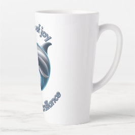 歓喜の飛躍：の祝イルカの知性 カフェラテマグ