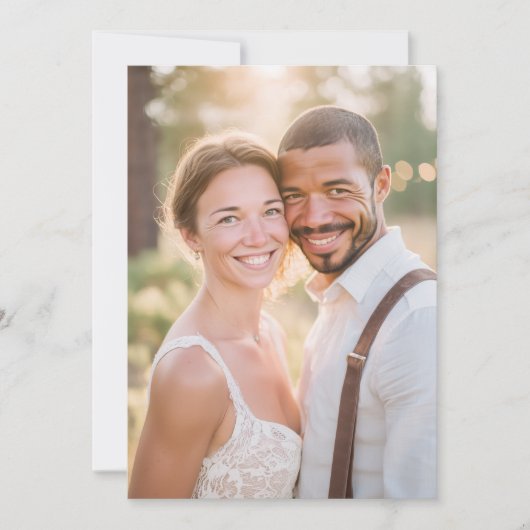 歓喜の黄金の自然主義的な写真 招待状 (正面)