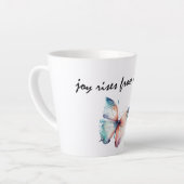 歓喜は魂から湧き上がる蝶 カフェラテマグ (左アングル)