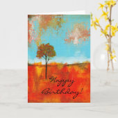 歓喜抽象芸術ランドスケープツリー絵画アートズ カード (黄色い花)