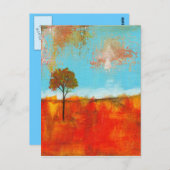 歓喜抽象芸術ランドスケープ絵画ツリーズ ポストカード (正面/裏面)