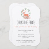 歓喜雀躍！赤い鼻のトナカイとクリスマス・パーティ　～食べて、飲んで、楽しく～ 招待状 (正面/裏面)