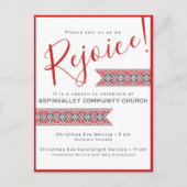 歓喜 | スラブ様式の民俗アート ポインセチア ポストカード (正面)