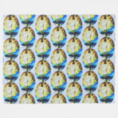 歓喜 フリースブランケット (正面(横))