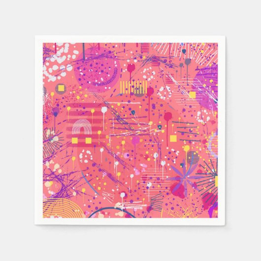 歓喜 : 溢れ出すアート スタンダードカクテルナプキン (正面)