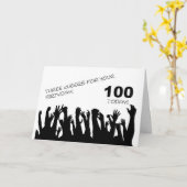 歓声に沸く群衆と100誕生日カード。 カード (黄色い花)