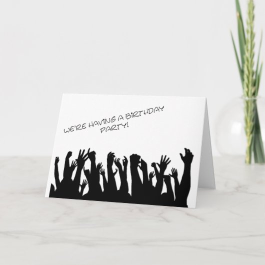 歓声を上げるパーティの招待状 招待状 (正面)