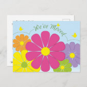 歓声カラフルの花引っ越しました写真はがき ポストカード (正面/裏面)