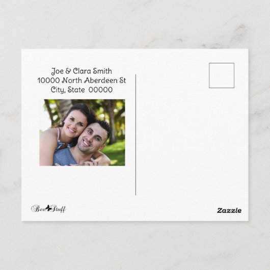 歓声カラフルの花引っ越しました写真はがき ポストカード (裏面)