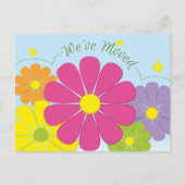 歓声カラフルの花引っ越しました写真はがき ポストカード (正面)