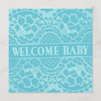 歓迎およびレースの新生児の発表 案内状