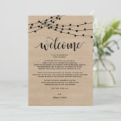 歓迎および旅程を結婚する素朴なひもライト プログラム (スタンド正面)