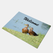 歓迎されたかわいいアヒルの玄関マット ドアマット (アングル)