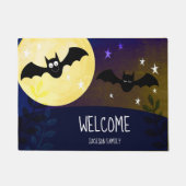 歓迎されたハロウィンはカスタムな玄関マットを打ちます ドアマット (正面)