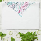 歓迎されたハート(多くの言語)の台所タオル キッチンタオル (折り畳み)