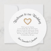 歓迎されたバッグを結婚する甘いドーナツ サンキューカード (裏面)