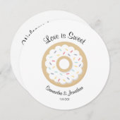 歓迎されたバッグを結婚する甘いドーナツ サンキューカード (正面/裏面)