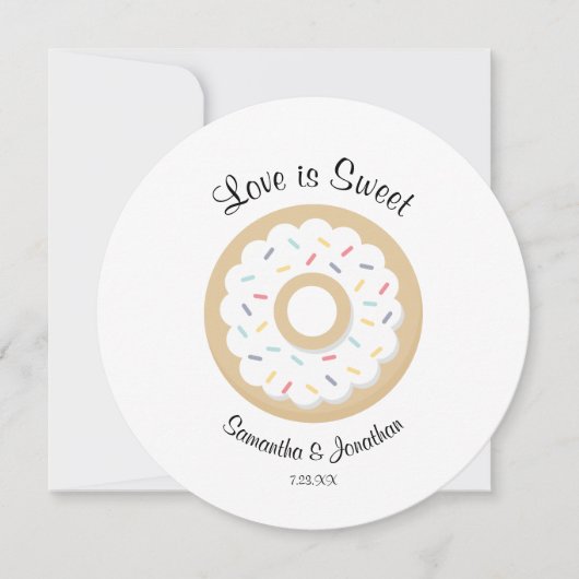 歓迎されたバッグを結婚する甘いドーナツ サンキューカード (正面)