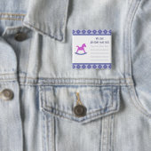 歓迎されたベビーの揺り木馬ボタン 缶バッジ (インサイチュ)