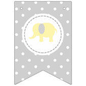 歓迎されたベビーの-薄黄色および灰色のかわいい象 バンティングフラッグ (第2の旗)