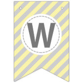 歓迎されたベビーの-薄黄色および灰色のかわいい象 バンティングフラッグ (第3の旗)