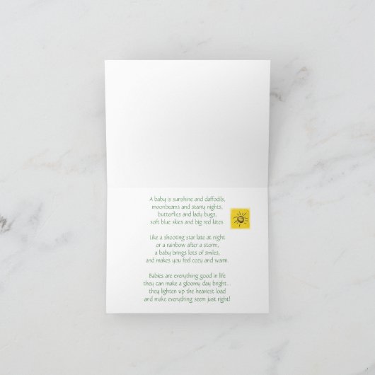 歓迎されたベビー! カード (内部)