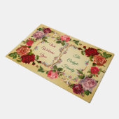 歓迎されたロココはビクトリアンなバラのモノグラムを組み立てます ドアマット (アングル)