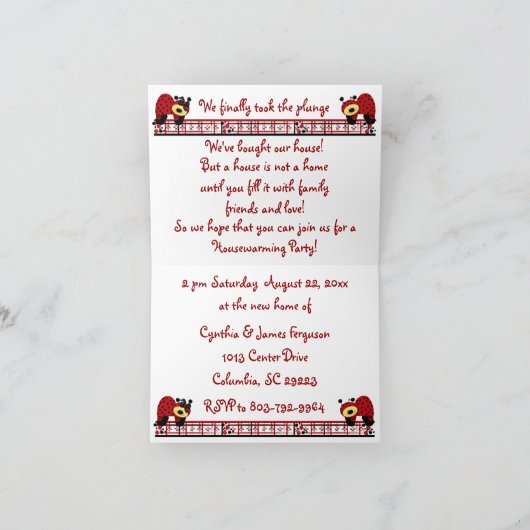 歓迎された友人 招待状 (内部)