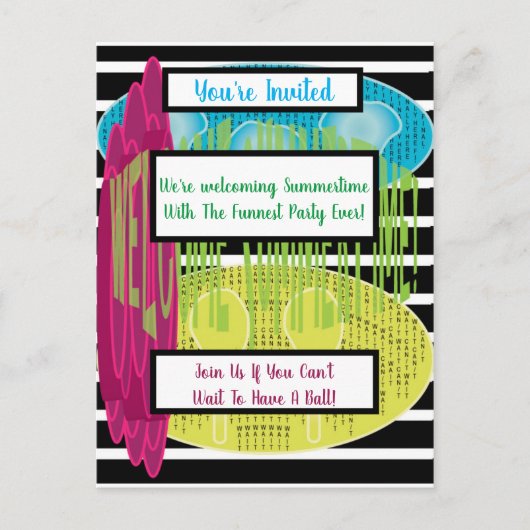 歓迎された夏期 インビテーションポストカード (正面)