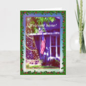 歓迎された家およびメリークリスマスの軍隊カード シーズンカード (正面)