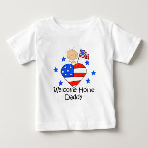 歓迎された家のお父さんの棒の姿のベビー ベビーTシャツ