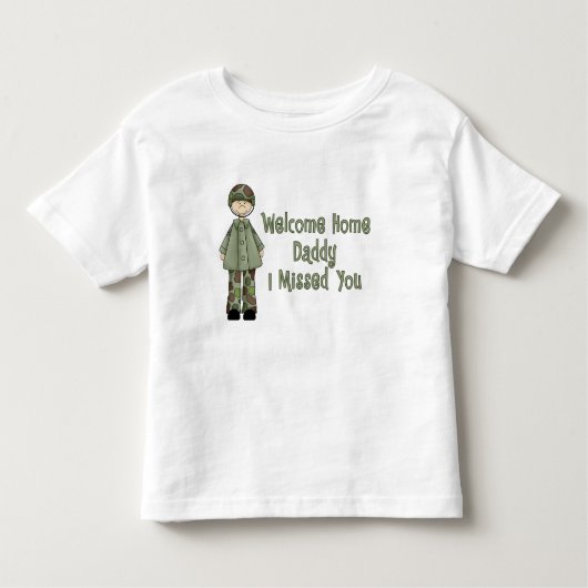 歓迎された家のお父さんの軍隊のがき(息子) トドラーTシャツ (正面)