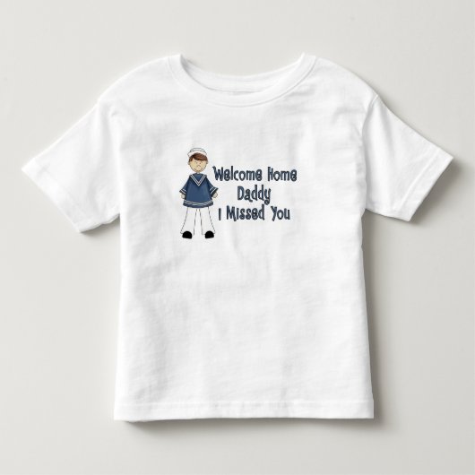 歓迎された家のお父さん海軍がき(息子) トドラーTシャツ (正面)