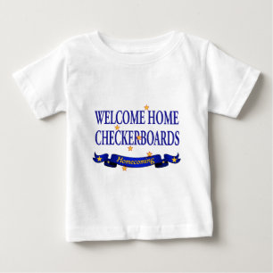 歓迎された家のチェッカーボード ベビーTシャツ